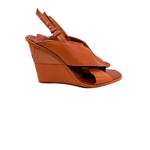 Tory Burch Gabriella wedge leather sandals size 8.5 - Picture 3 of 9